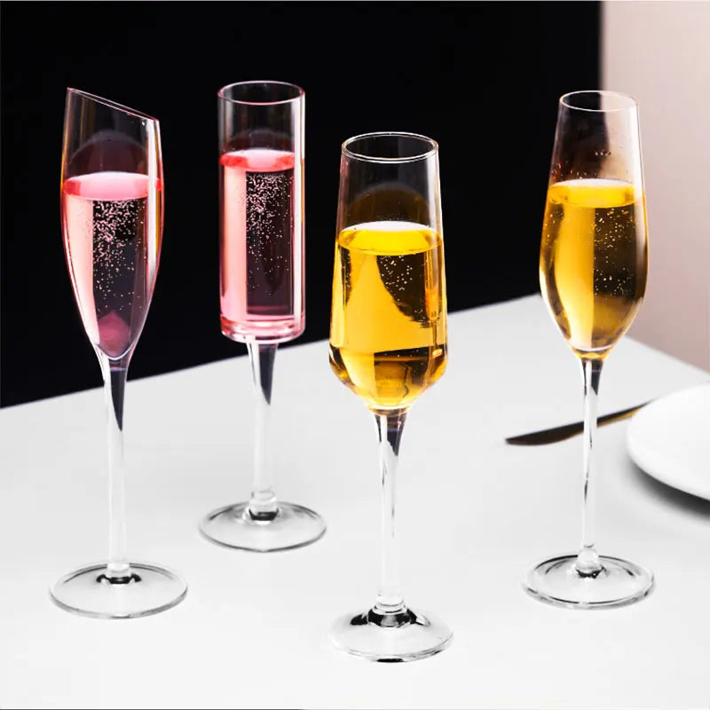 Champagne Flute Glasses Cocktail Glasses Elegantly Designed Hand Blown