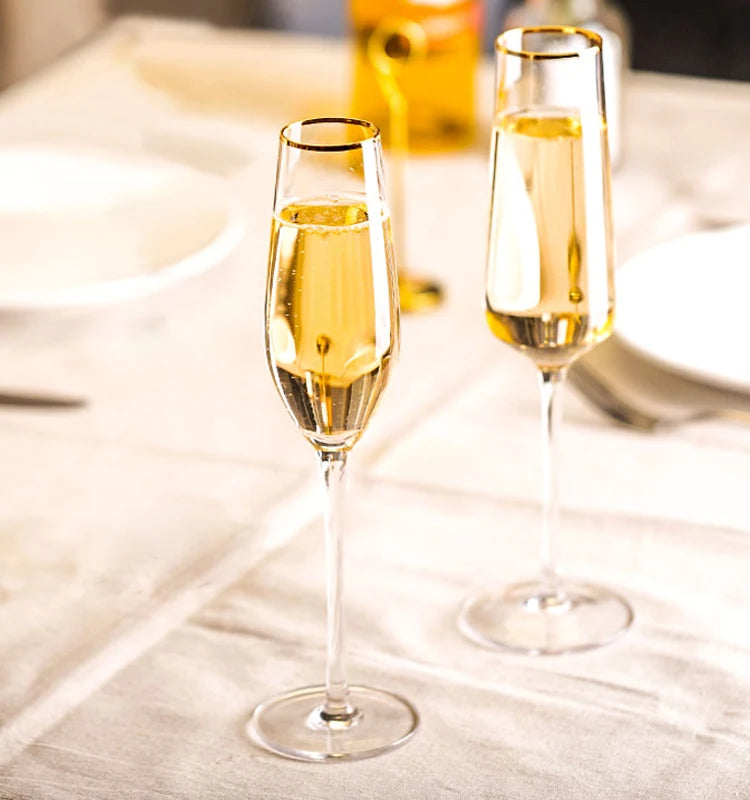 Champagne Flute Glasses Cocktail Glasses Elegantly Designed Hand Blown