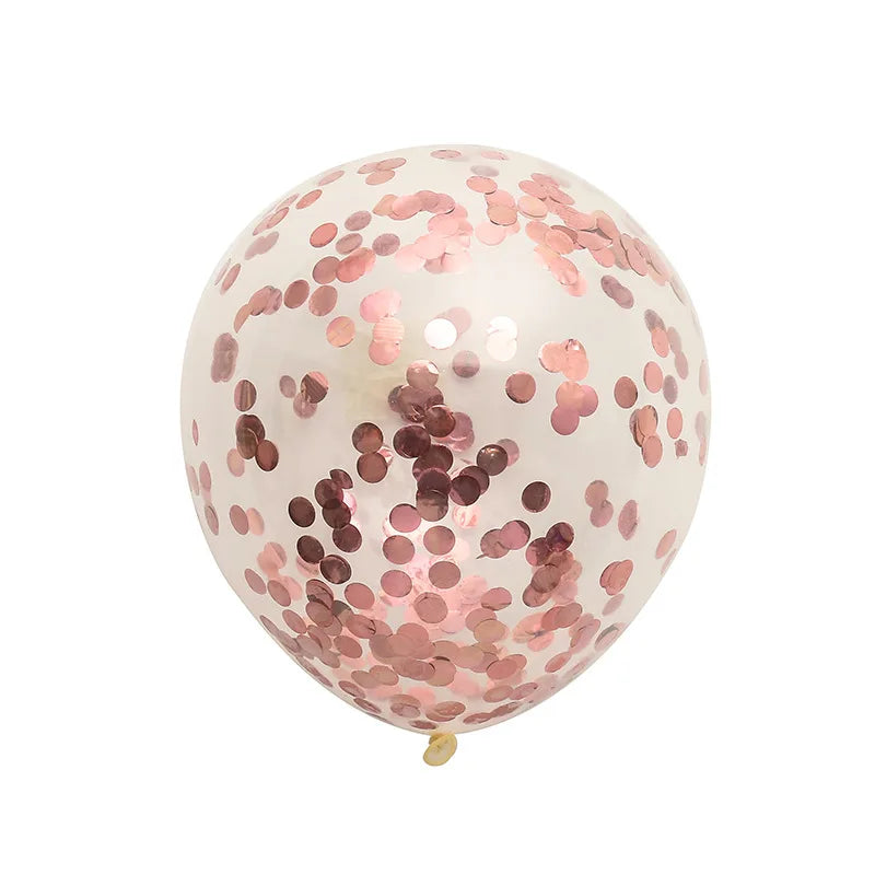 Rose Gold Confetti Baloons Foil Champagne Star Balloon Wedding Latex Ballon globos BabyShower Birthday Party Decoration Supplies