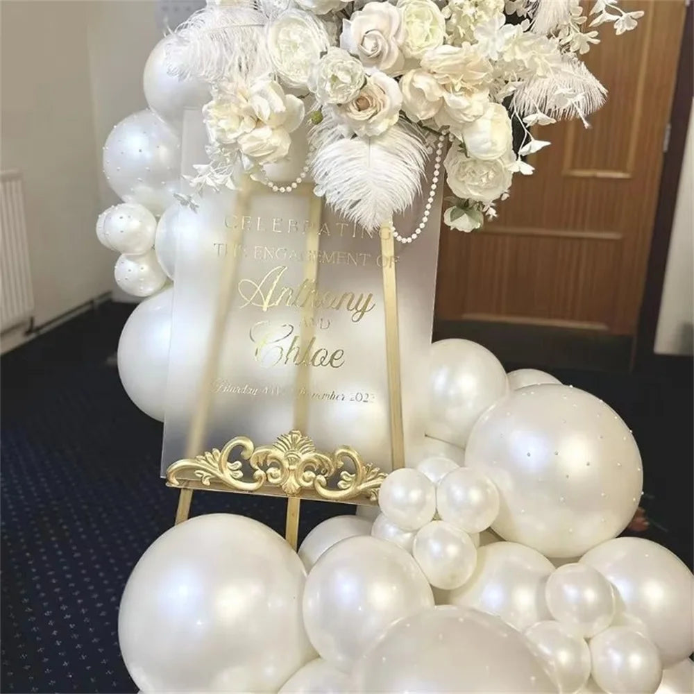 50/100Pcs Pearl White Balloons for Wedding 5/10/12inch Pearlized White Latex Ballon Engagement Wedding Decor