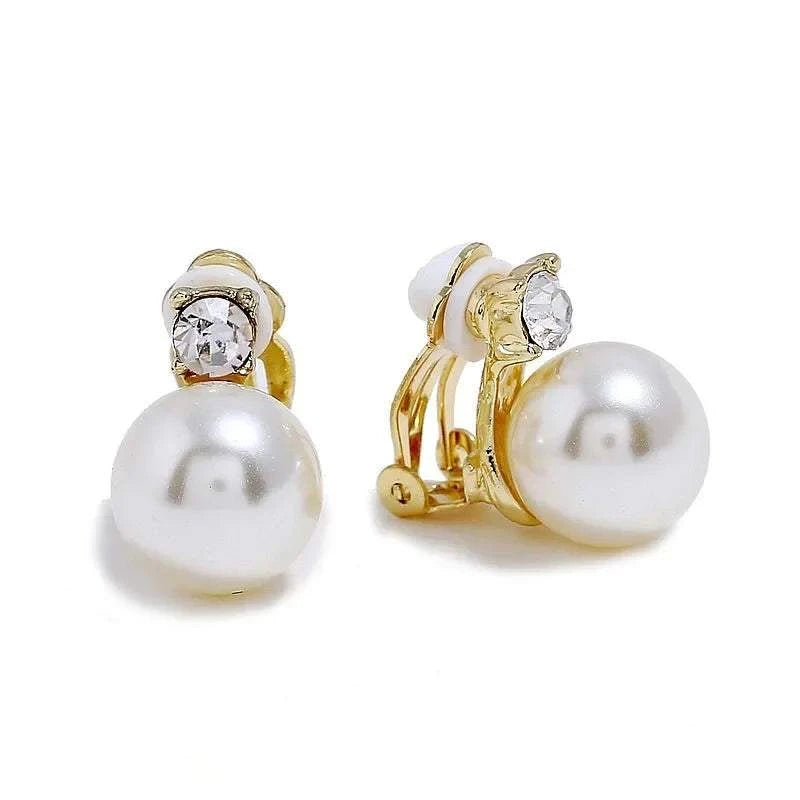 Korean Imitation Pearls Fake Piecring Ear Ring For Women Girl Trendy C