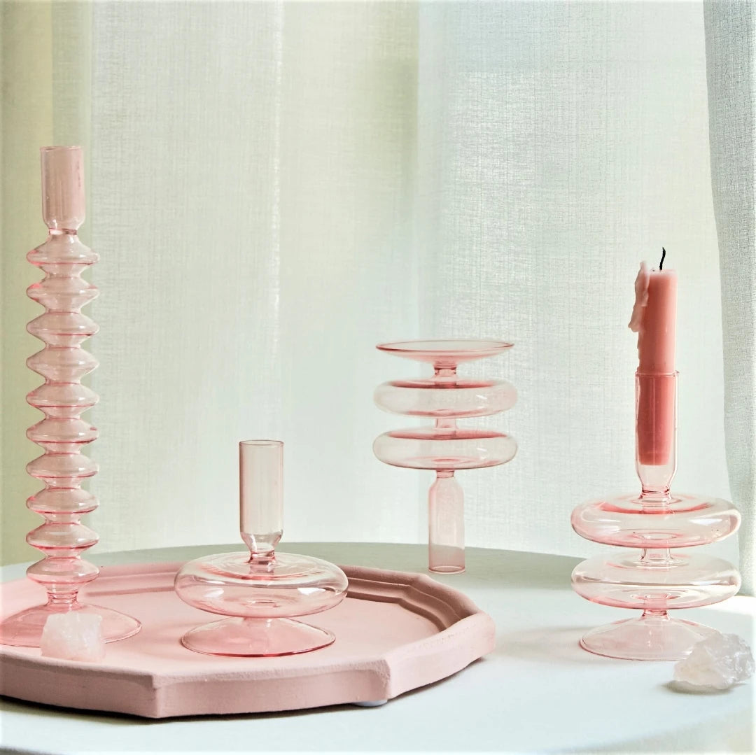 Pink Wedding Table Centerpieces Candle Holder Wedding Decoration Flower Vase Home Decoration Accessories Vases Room Decor