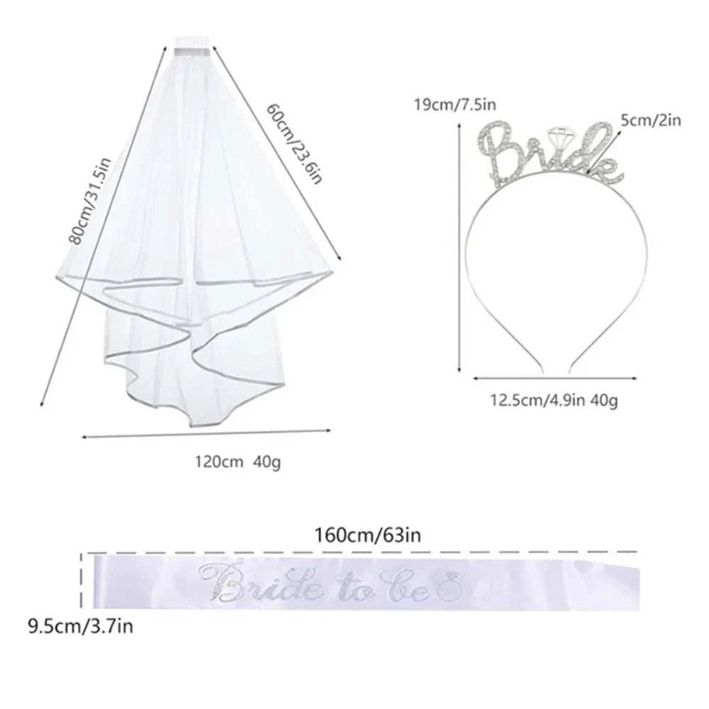 3pcs Wedding Engagement Party Bridal Shower Decorations Supplies Bride