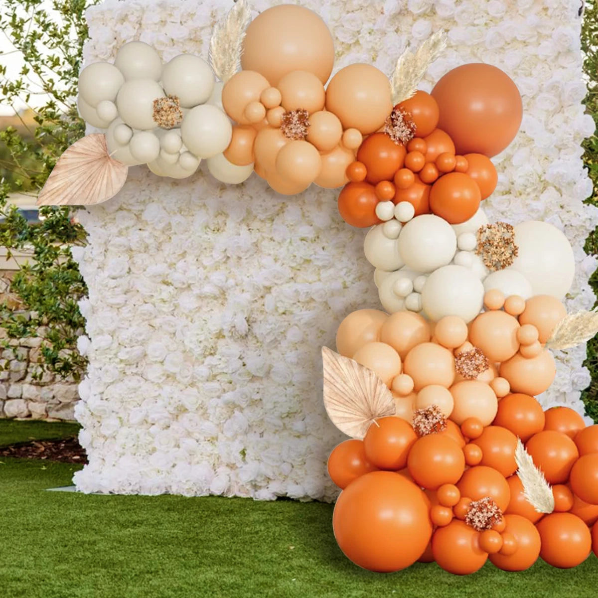Matte Orange Yellow White Gold Balloons Garland Arche Ballon Wedding Baby Shower 1st First Birthday Party Decoration Kit Globos