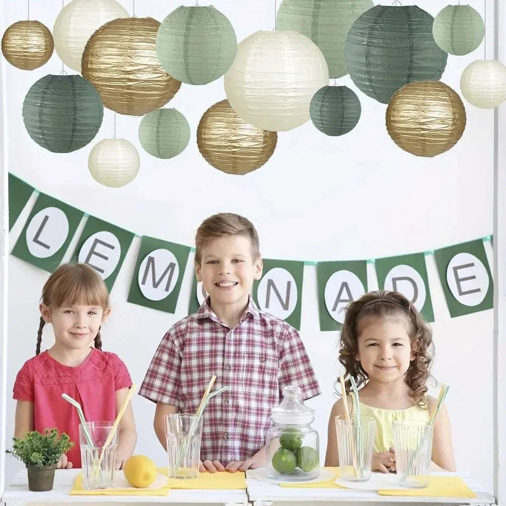 Sage Paper Lantern Wedding Decoration Background Retro Green Lantern S