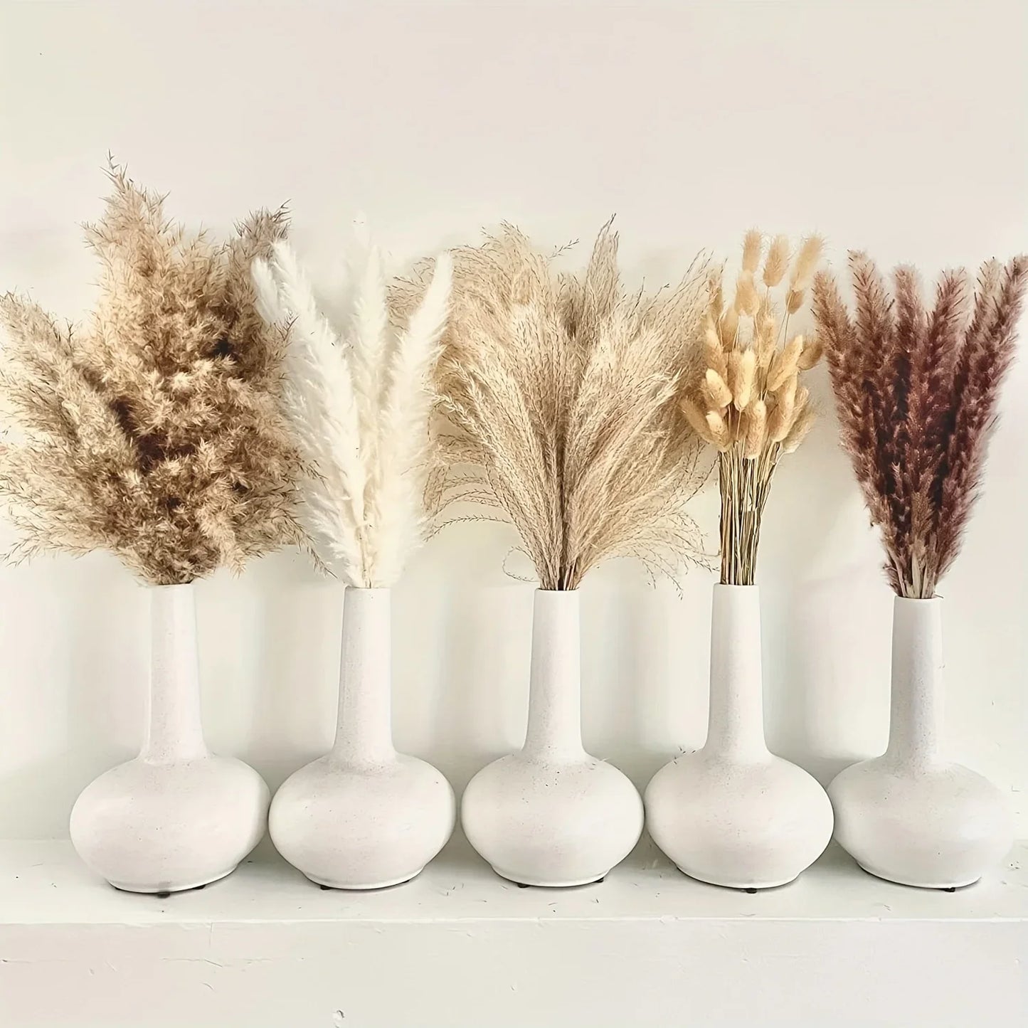 105pcs Natural Dried Flowers Pampas Floral Bouquet Boho Country Home D