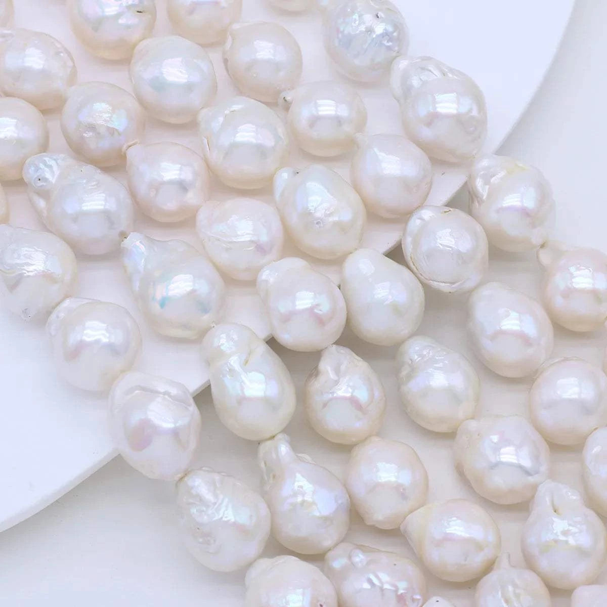 Natural Baroque Pearls Big Bead White Freshwater Pearls Loose Beaded f