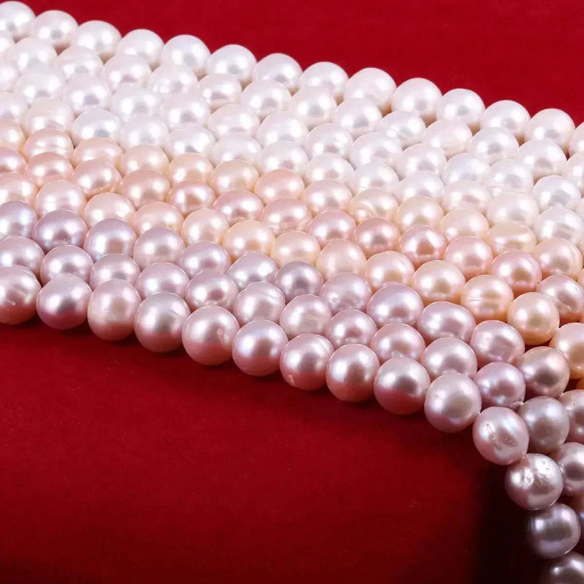 Natural Freshwater Pearls Beaded Non nuclear Round Shaped Beads For Je
