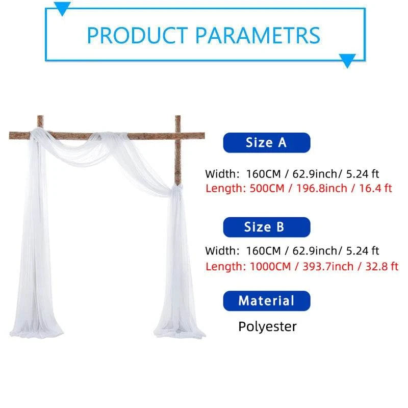 5/10m Wedding Arch Drapes Decorations Sheer Curtains Wedding Backdrop