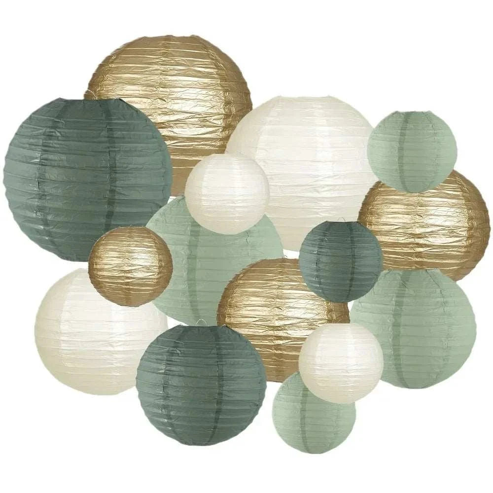 Sage Paper Lantern Wedding Decoration Background Retro Green Lantern S
