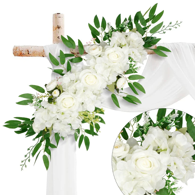 Artificial Wedding Arch Flowers Wedding Flower Garlands Silk Rose Flower Swag Floral For Wedding Arch Table Door Wall Decoration