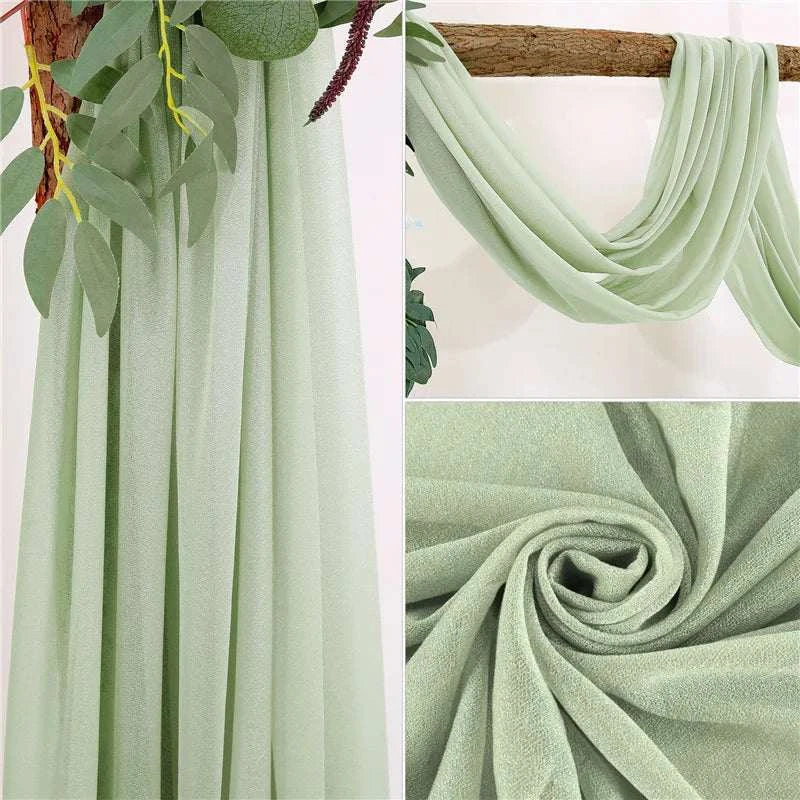 Wedding Arch Drape Roof Ceiling Decor Sheer Chiffon Tulle Curtain Drap