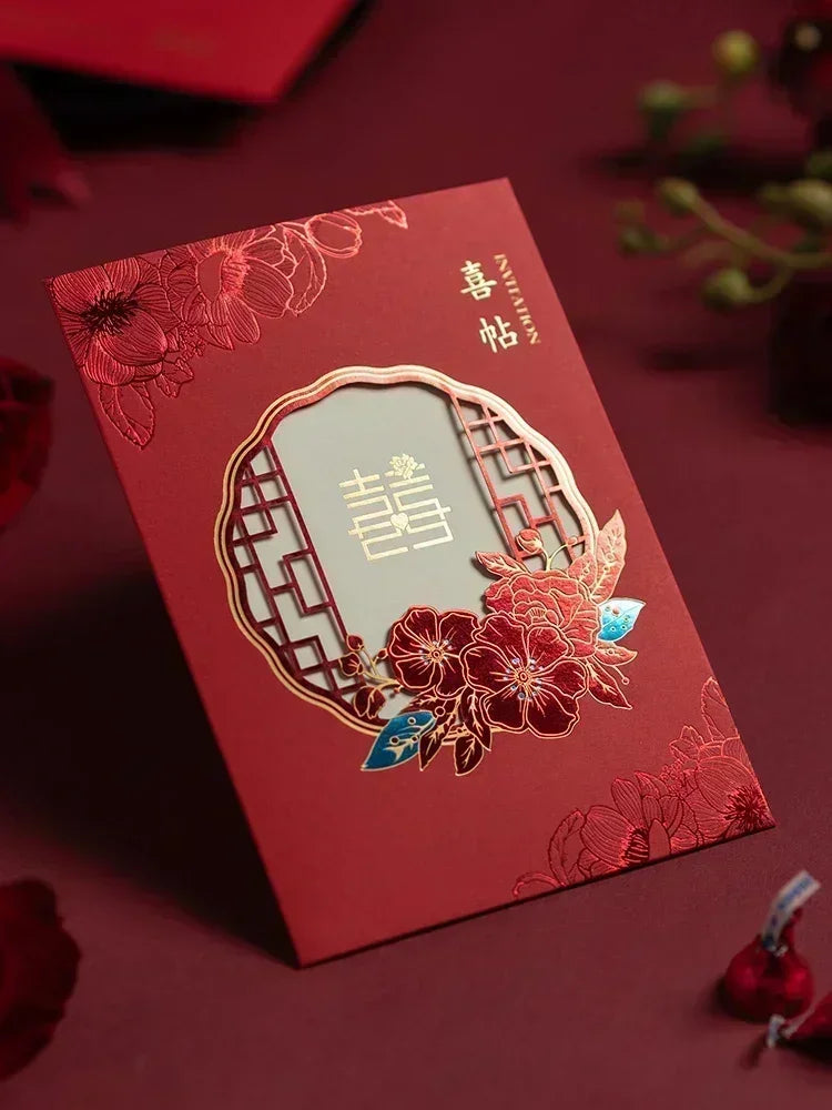Chinese wedding invitation card, custom invitation card/invitation car