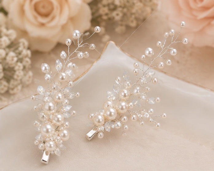 Crystal Floral Vine Bridal Hair Barrette