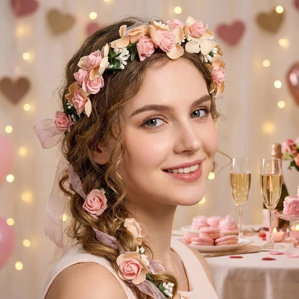 Boho Bridal Floral Hair Crown