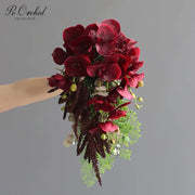 Burgundy Cascading Bridal Bouquet