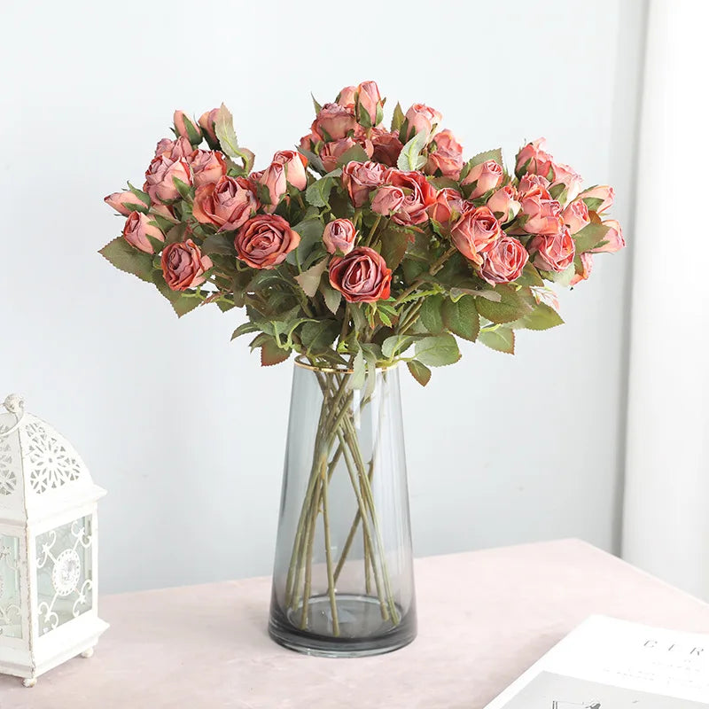Vintage Five Rose Bouquet Stem