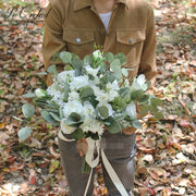Green White Rose Bridal Bouquet