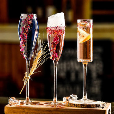 Champagne Flute Glasses Cocktail Glasses Elegantly Designed Hand Blown