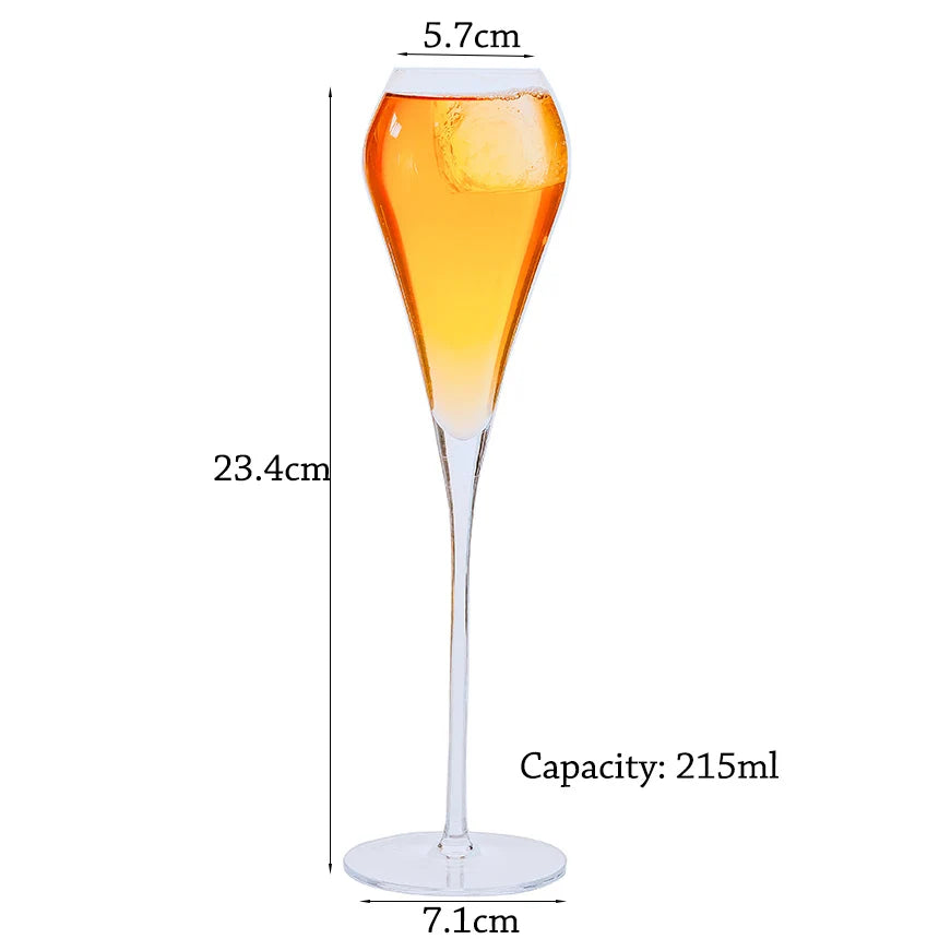 Champagne Flute Glasses Cocktail Glasses Elegantly Designed Hand Blown