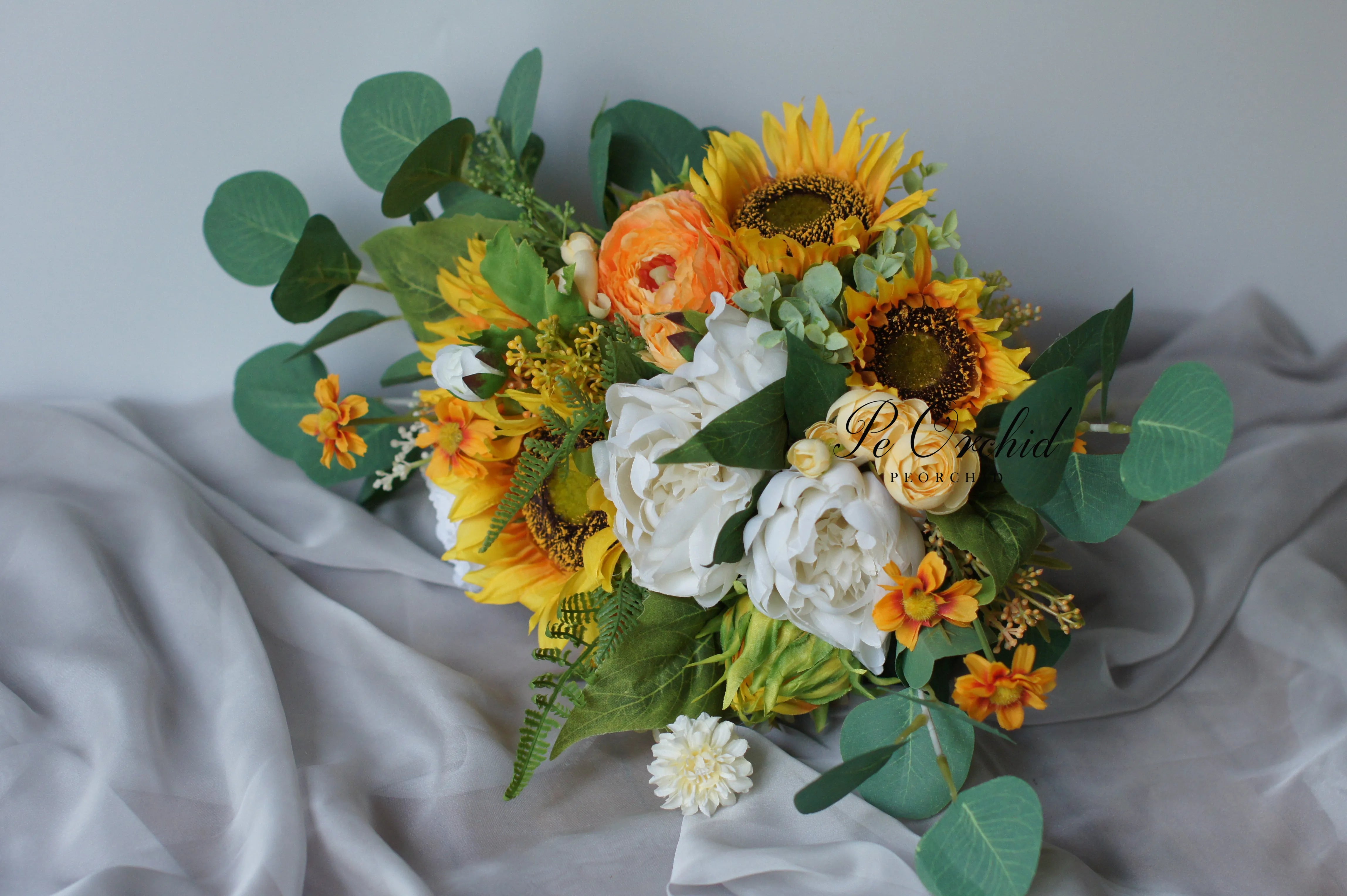 Vintage Sunflower Bridal Bouquet