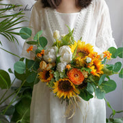 Vintage Sunflower Bridal Bouquet