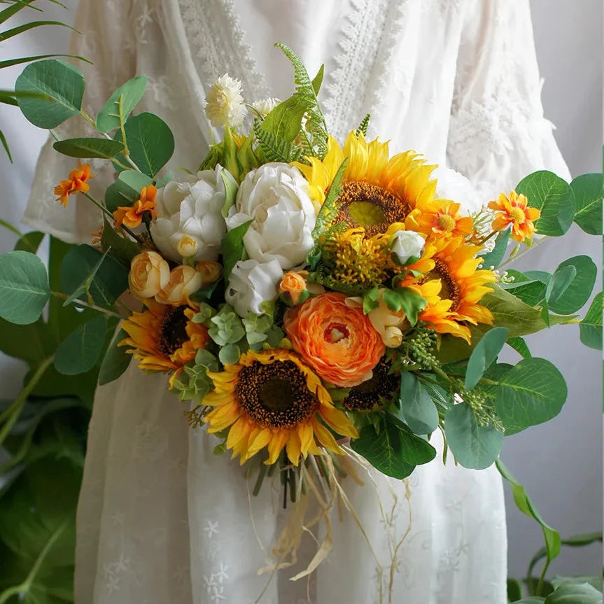 Vintage Sunflower Bridal Bouquet