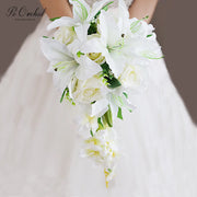 Rose Lily Cascading Bridal Bouquet
