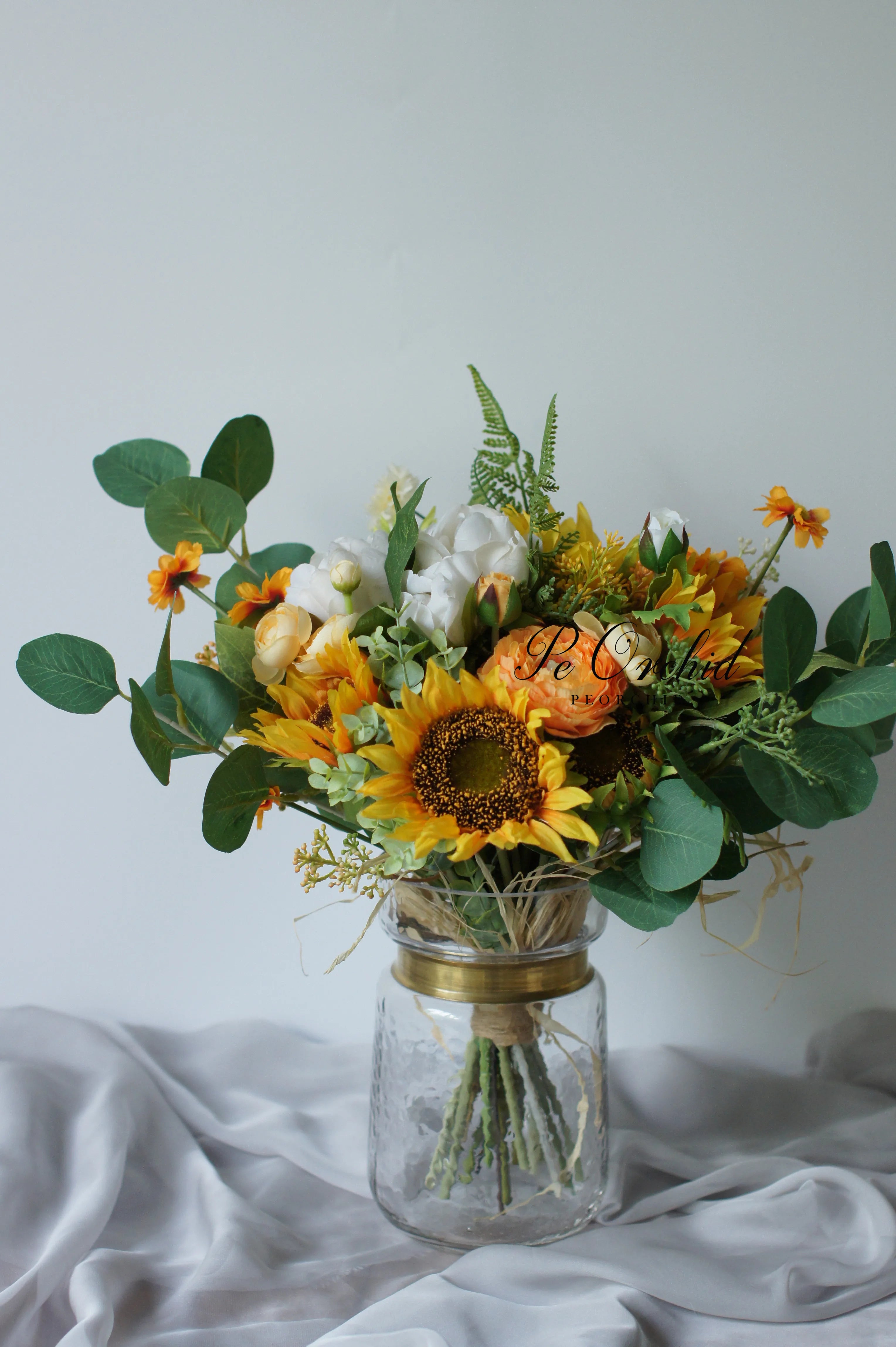 Vintage Sunflower Bridal Bouquet