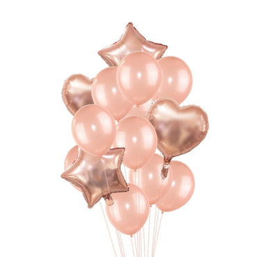 Rose Gold Confetti Baloons Foil Champagne Star Balloon Wedding Latex Ballon globos BabyShower Birthday Party Decoration Supplies