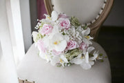 Pink White Cascading Bridal Bouquet
