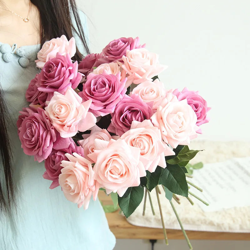 Real Touch Artificial Roses – 10 Piece Set