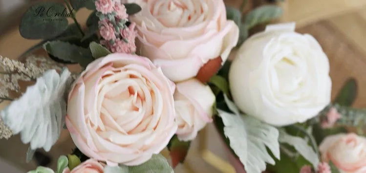 Blush & Ivory Rose Gold Hoop Bouquet — Bridal Bouquet Alternative