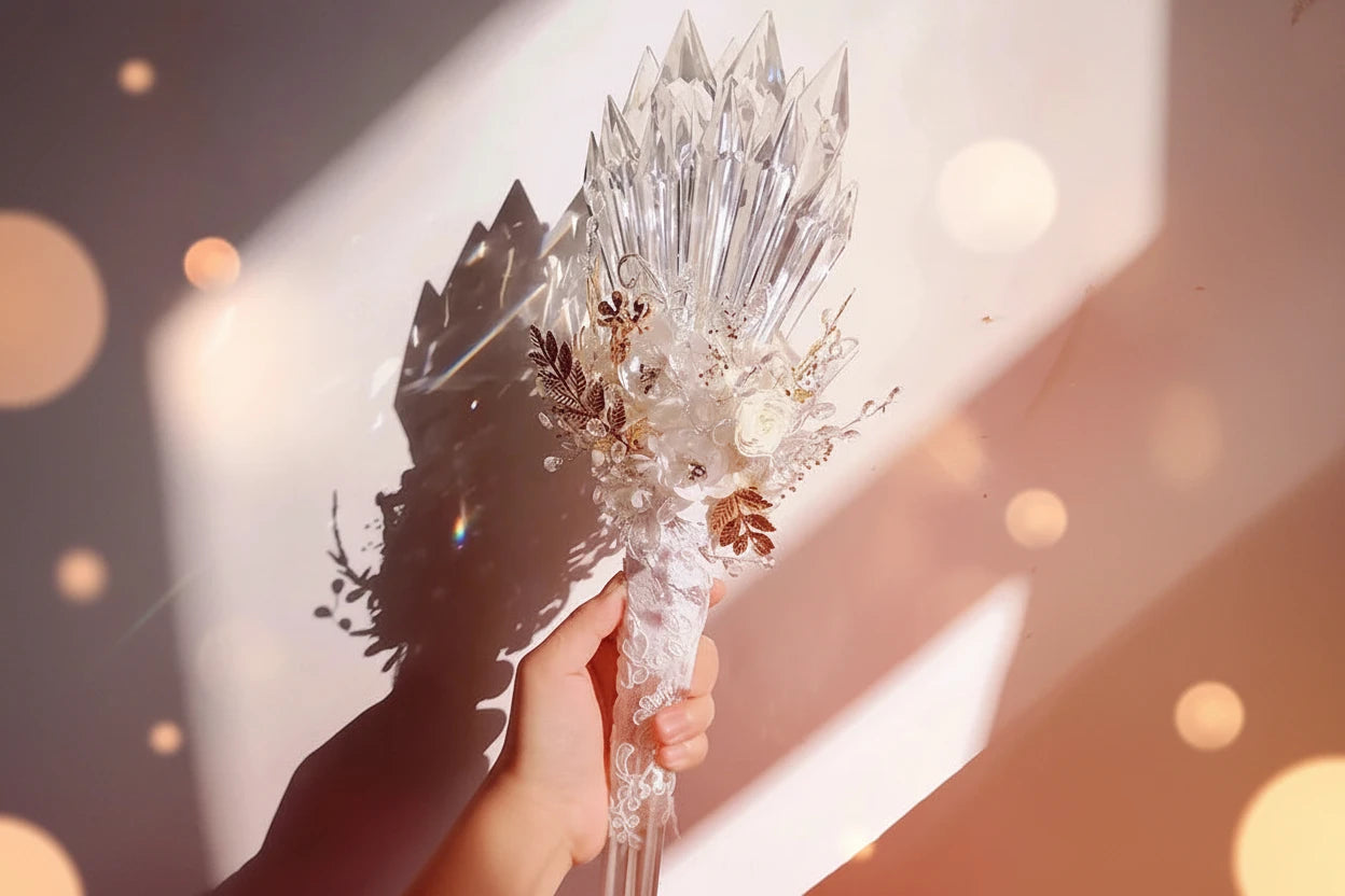 Crystal and Floral Boho Bridal Bouquet
