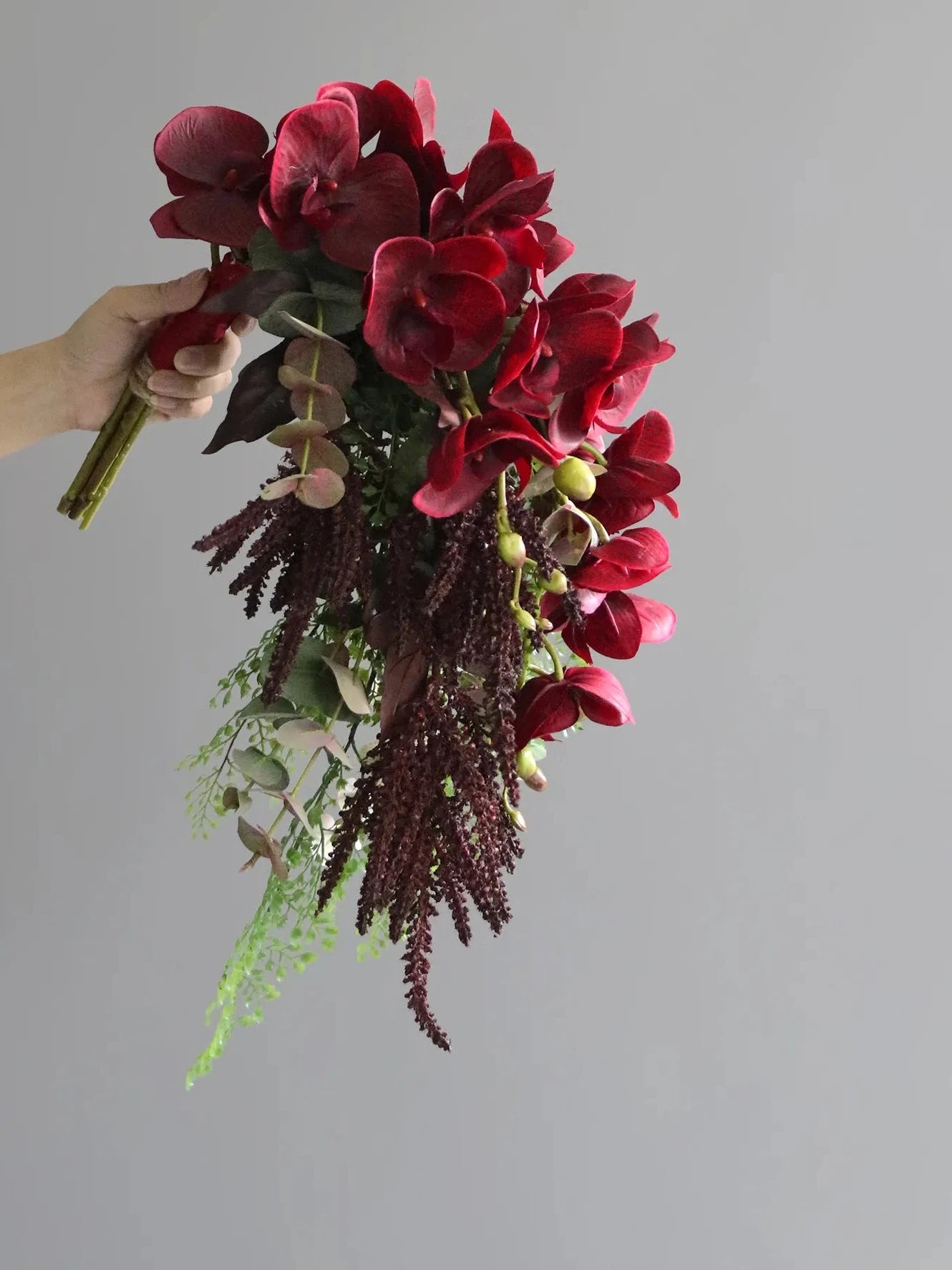 Burgundy Cascading Bridal Bouquet