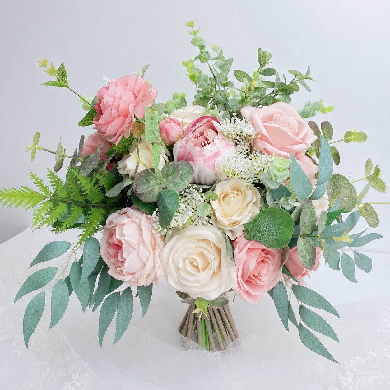 Blush Pink, Mint and Cream Wedding Bouquet