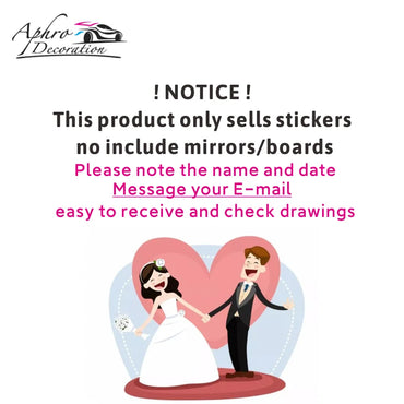 Wedding Welcome Sign Stickers French Style Wedding Decor Vinyl Decal Art Murals Custom Name & Date Wall Sticker