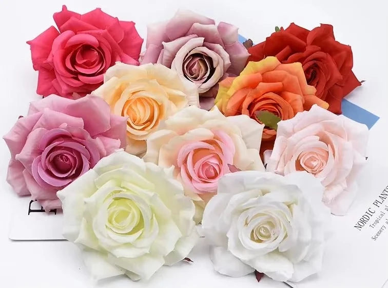 Silk Rose Heads