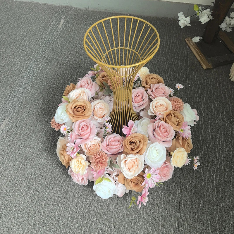 Champagne Floral Ball Wedding Centerpiece Decor