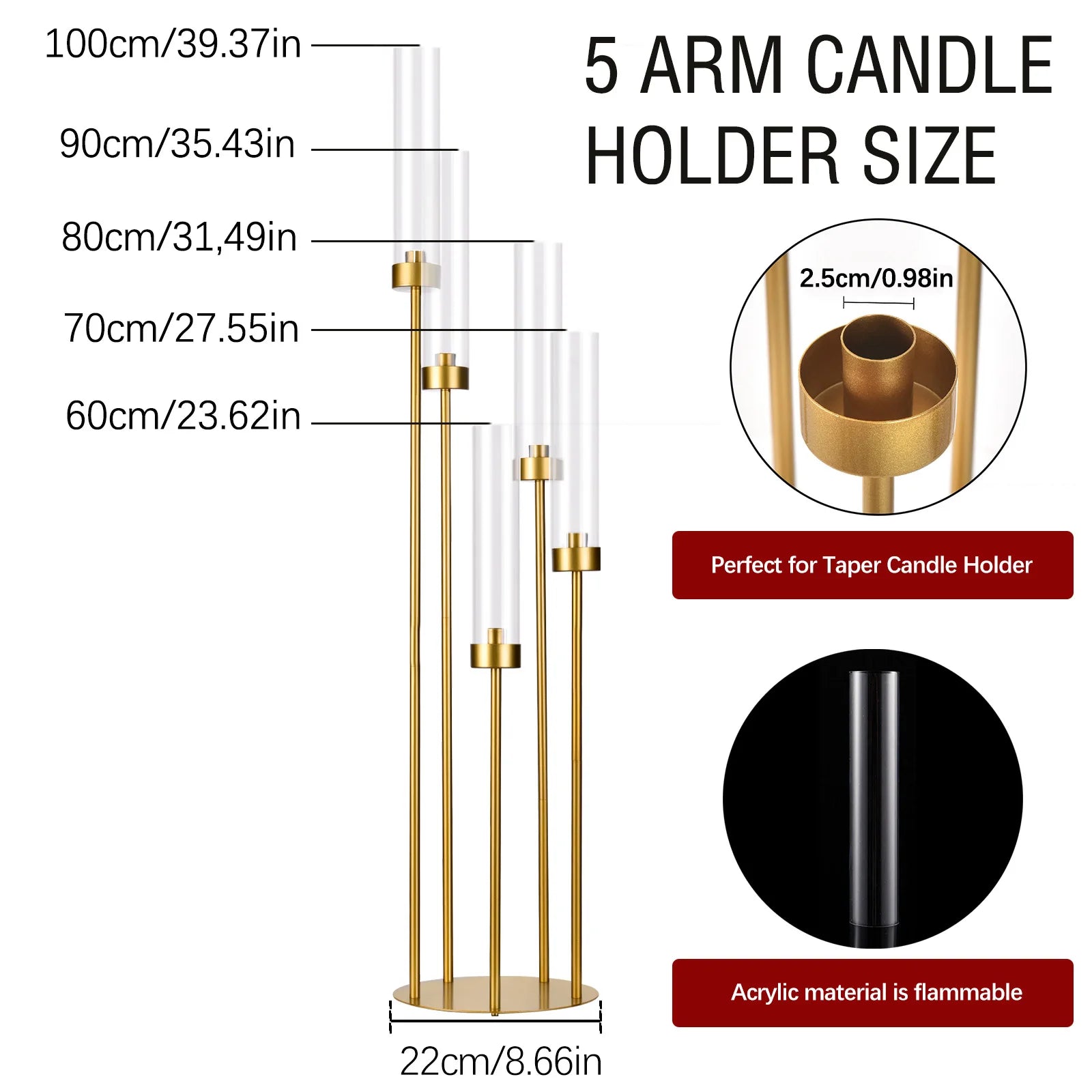 5-Arm Candelabra Set, 10 Pieces