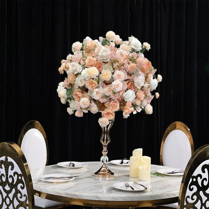 Champagne Floral Ball Wedding Centerpiece Decor