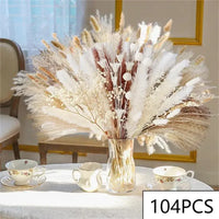 105pcs Natural Dried Flowers Pampas Floral Bouquet Boho Country Home D