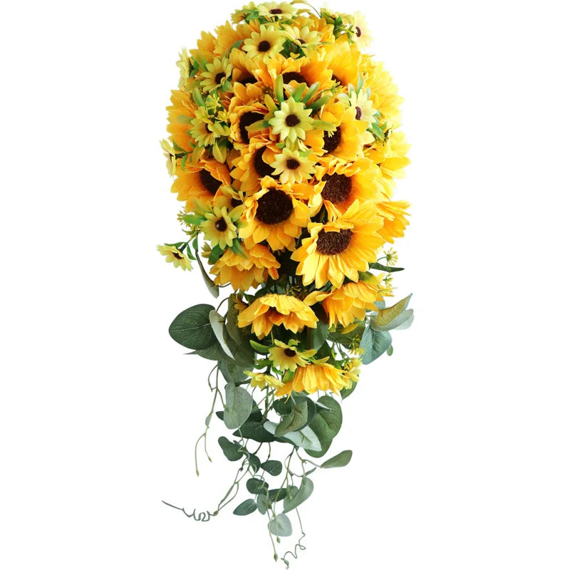 Sunflower Cascading Bridal Bouquet