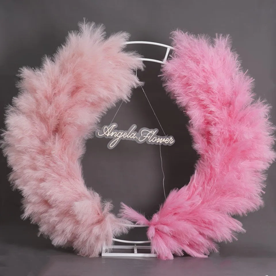 Elegant Pampas Rose Wedding Arch Decoration Piece
