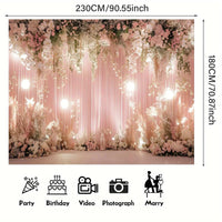 Pink Pink Flower Lantern Wedding - Elegant Photo Wall with White and P