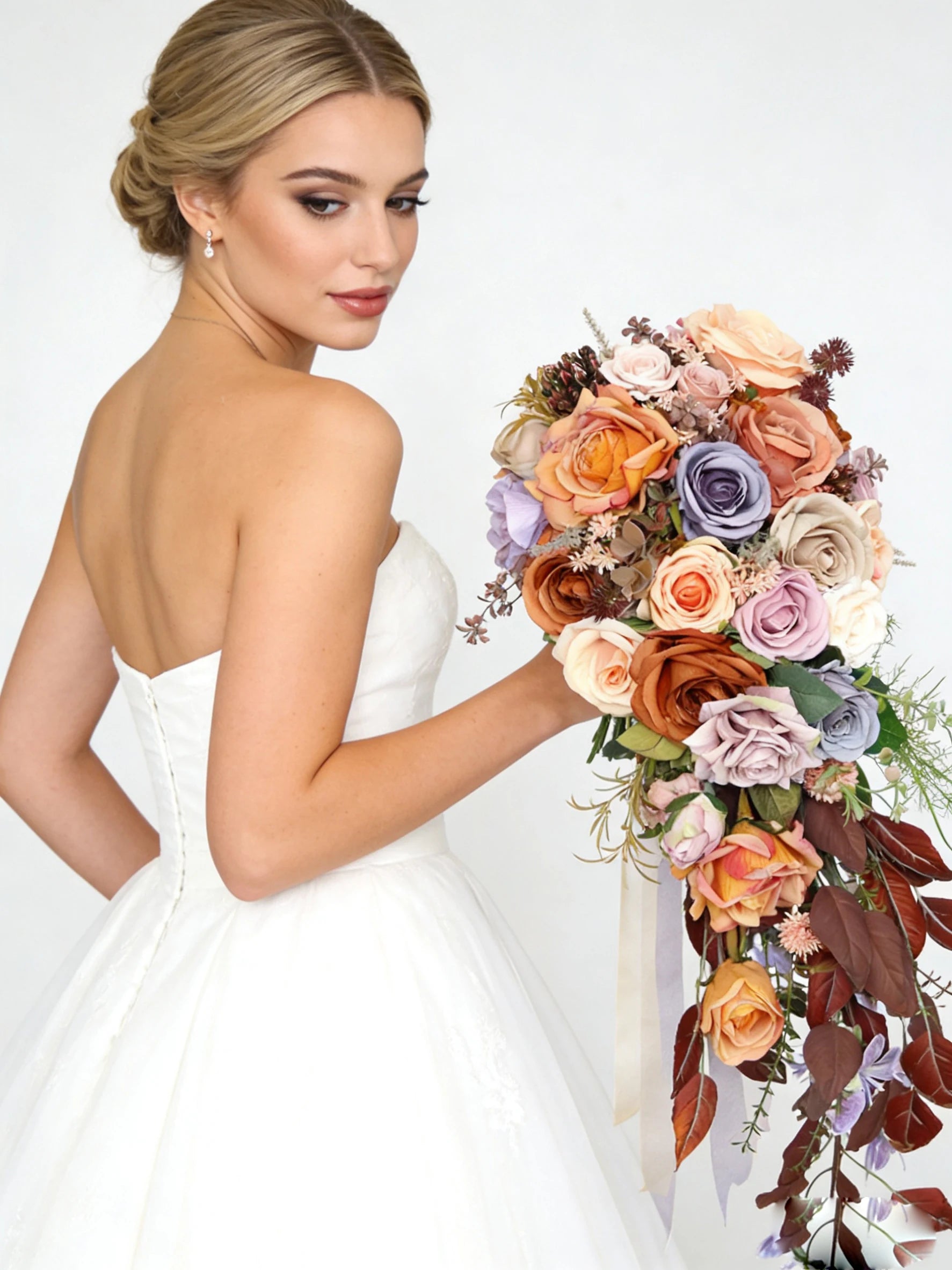 Orange Rose Bridal Wedding Bouquet