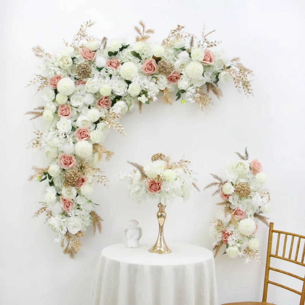Boho Rose & Hydrangea Wedding Floral Arrangement – 4 Colors