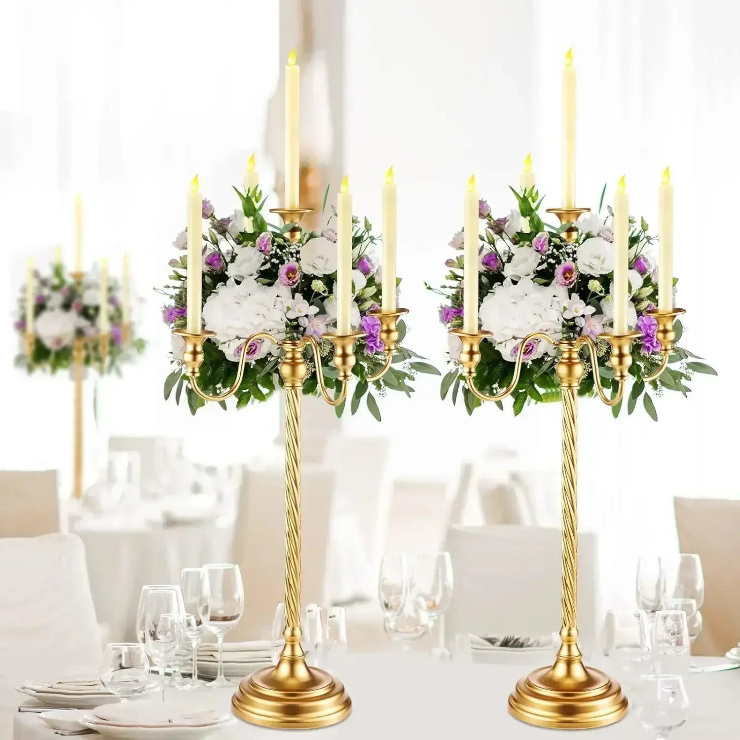 6 Piece Gold Candelabra Set