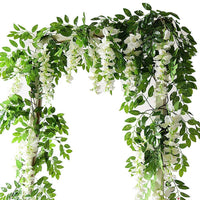 2pcs 7ft Artificial Silkflower Wisteria Blossom Vine Flower Wreath Garland Wedding Home Decoration Wedding Arch Floral Decor