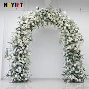 Green Olive Leaves White Rose Peony Flower Arrangement